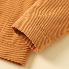 Boys Khaki Textured Long Sleeve Jacket Coats & Jackets