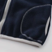 Boys Dark Blue Fleece Front Zipper Hooded Winter Jacket Coats & Jackets
