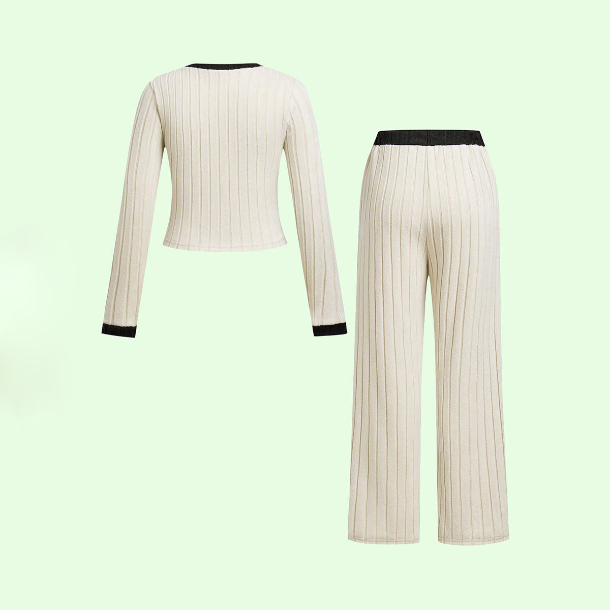 Girls Apricot Self-Design Stripe Top With Pants Co-ord Sets 2 pc. Sets