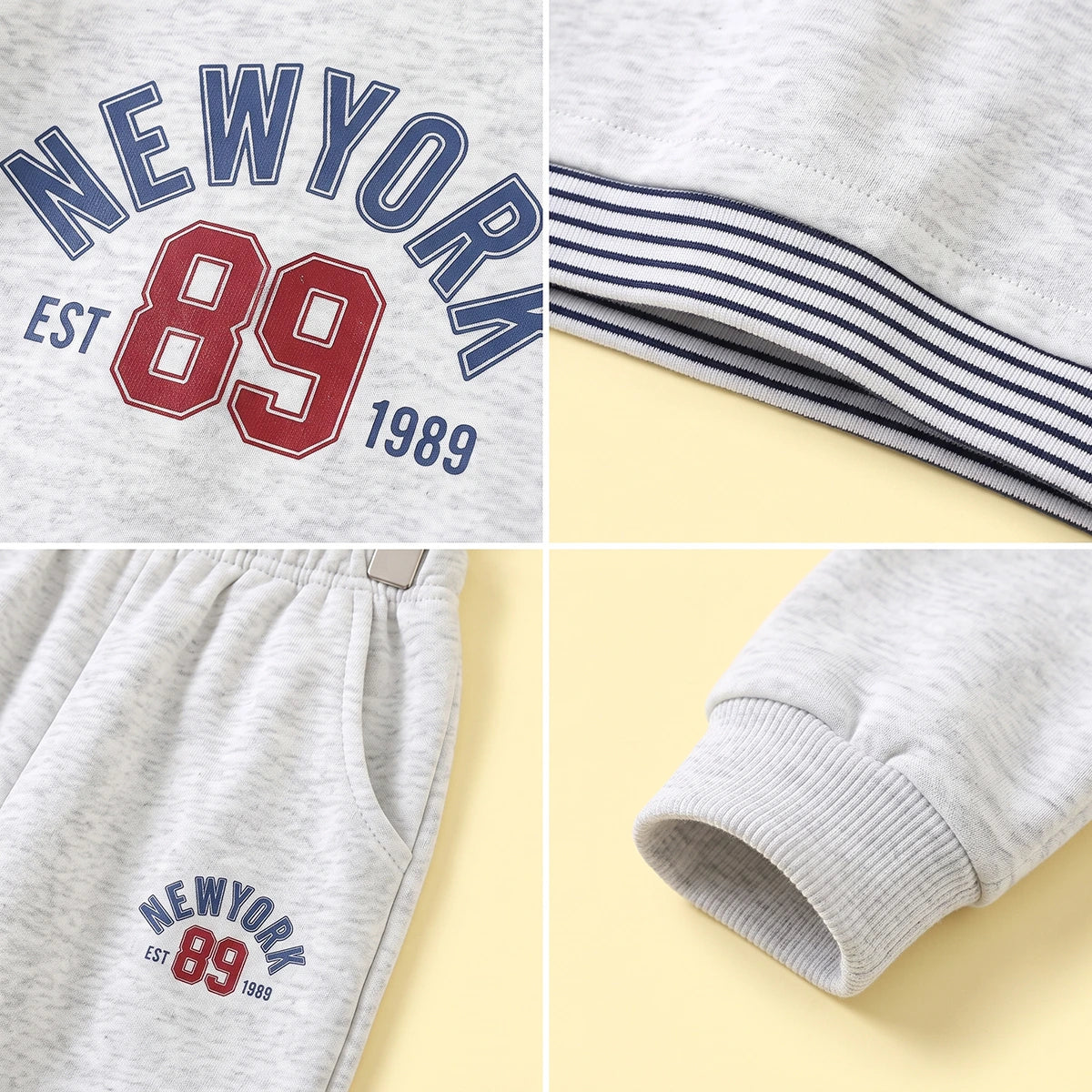 Girls Light Grey Typographic T-Shirt & Joggers Sets Sets