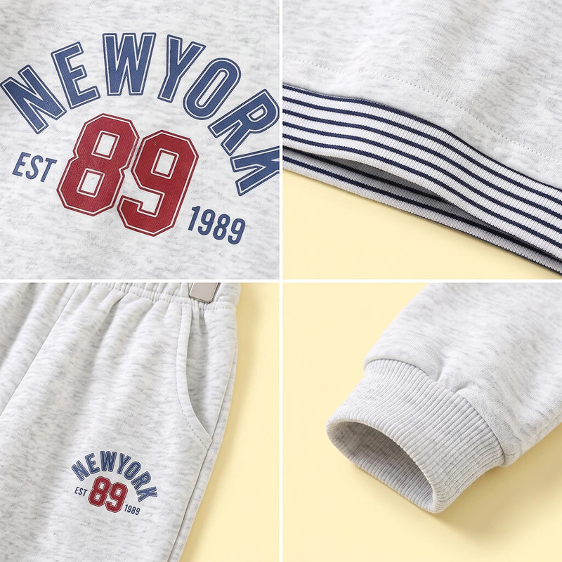 Girls Light Grey Typographic T-Shirt & Joggers Sets Sets