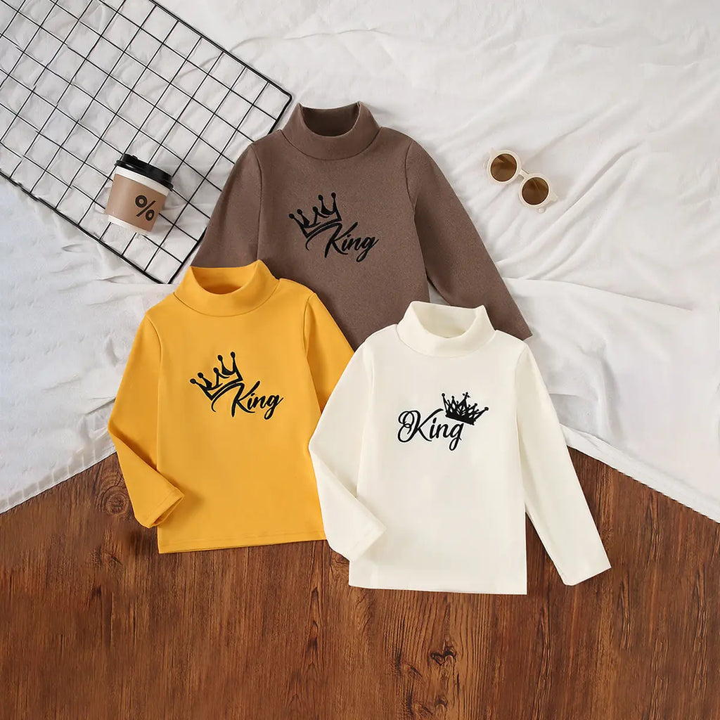 Boys Multicolor Typographic King Printed T-Shirts Pack Of 3 Tshirts Multicolor 3-4 Y