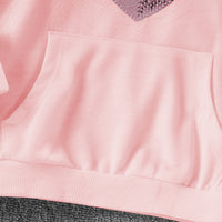 Girls Pink Heart Embroidered Winter Hoodies Sweatshirts Sweatshirts & Hoodies