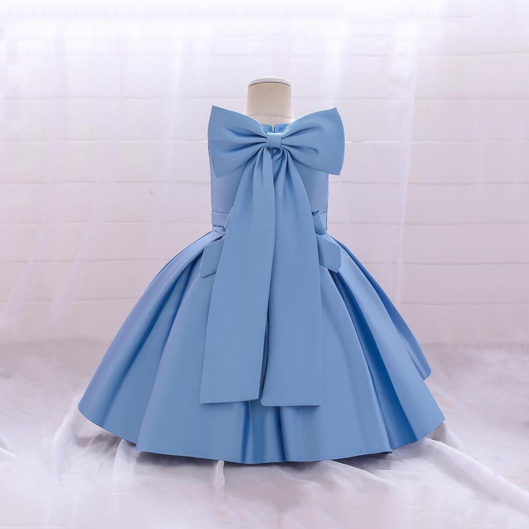 Girls Bow Applique Party Wear Dress Party Dresses   