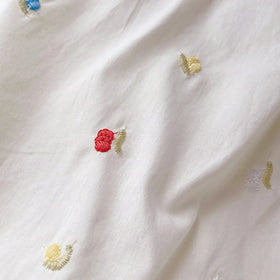 Girls Cream Embroidered Sleeveless A-line Bubble Dress Casual Dresses