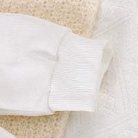 Girls White Bow Details Sweatshirt With Wide Leg Pant Sets Sets