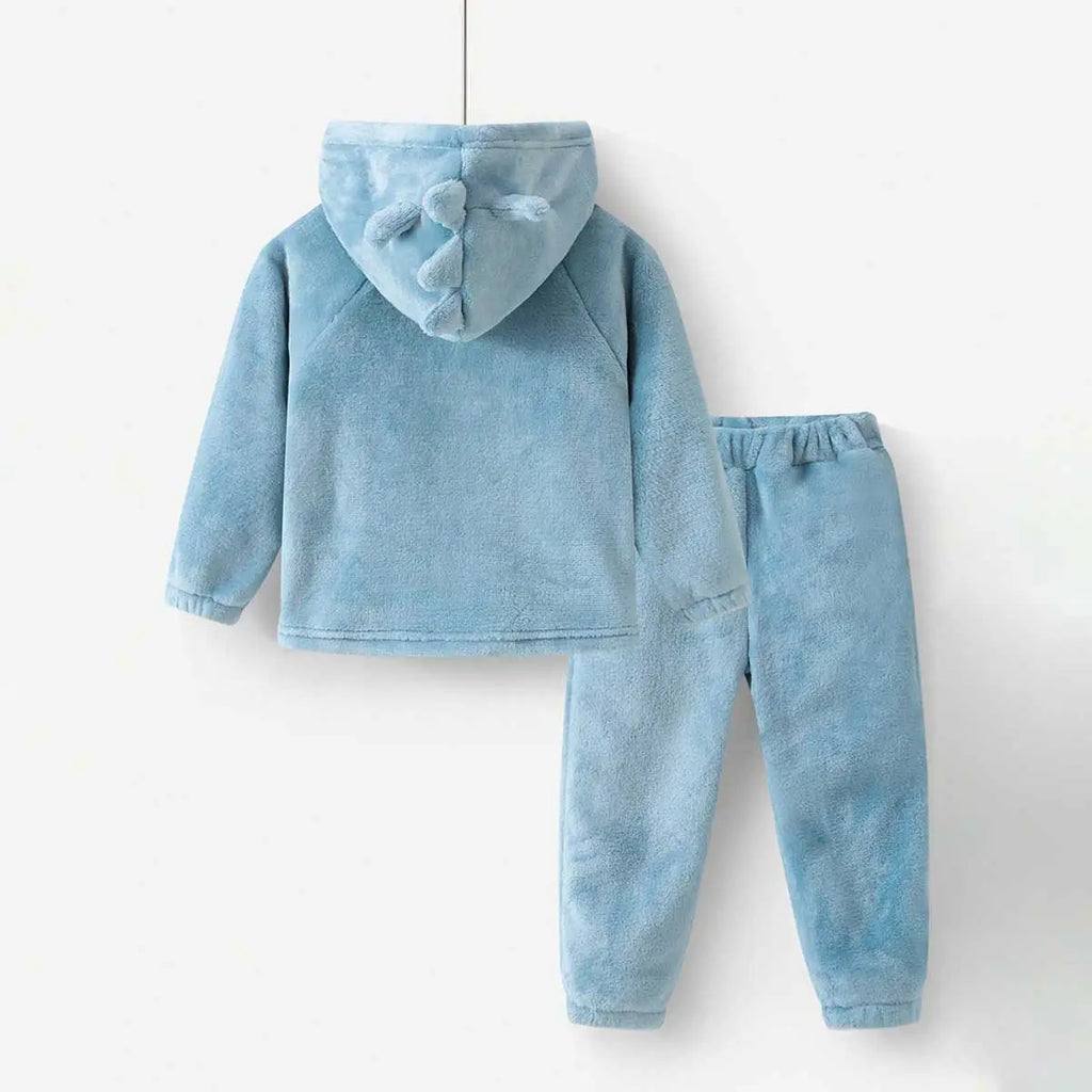 Boys Light Blue Hooded Zipper Jacket With Pants Co-ord Sets 2 pc. Sets