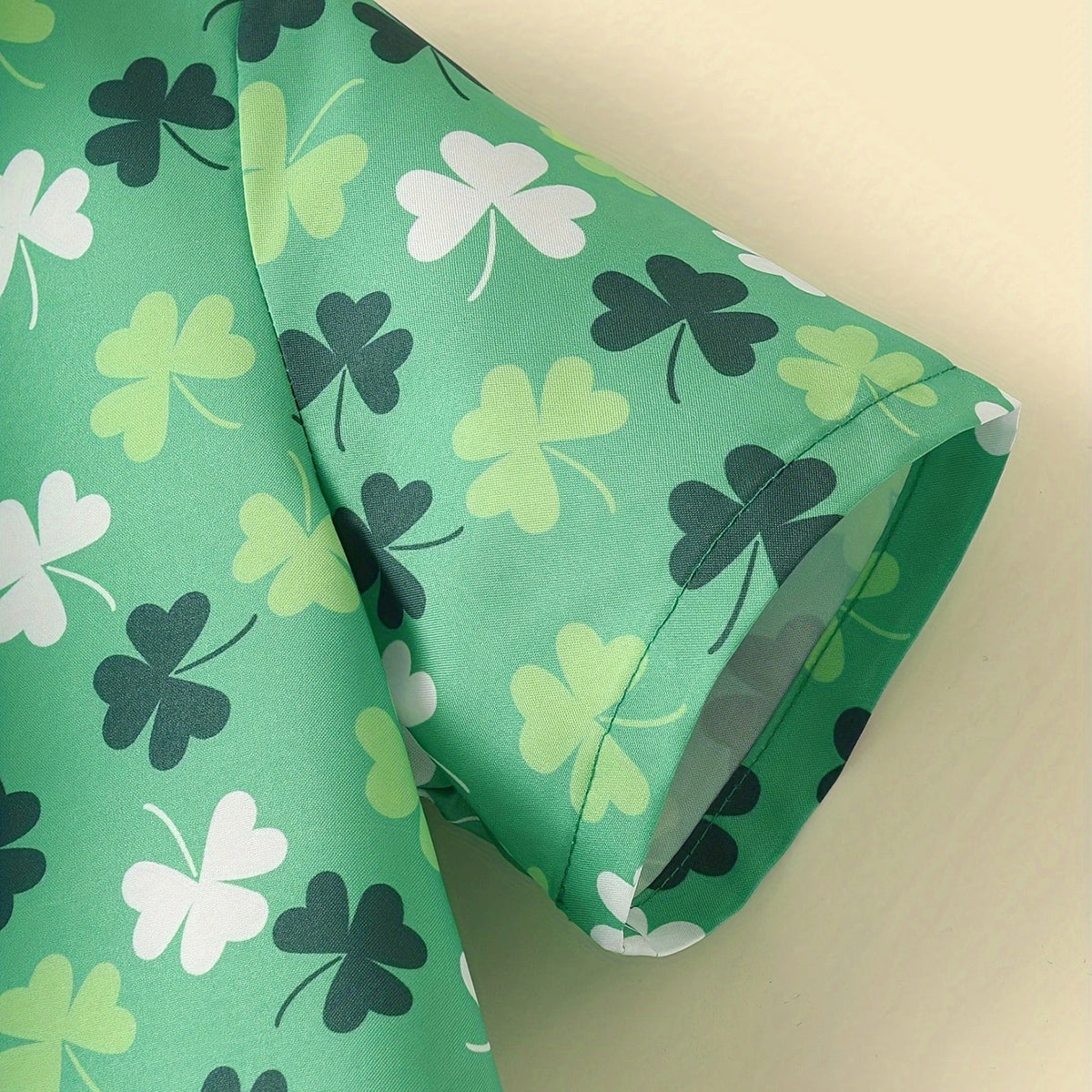 Boys Green Floral Printed Short Sleeves Shirt Shirts