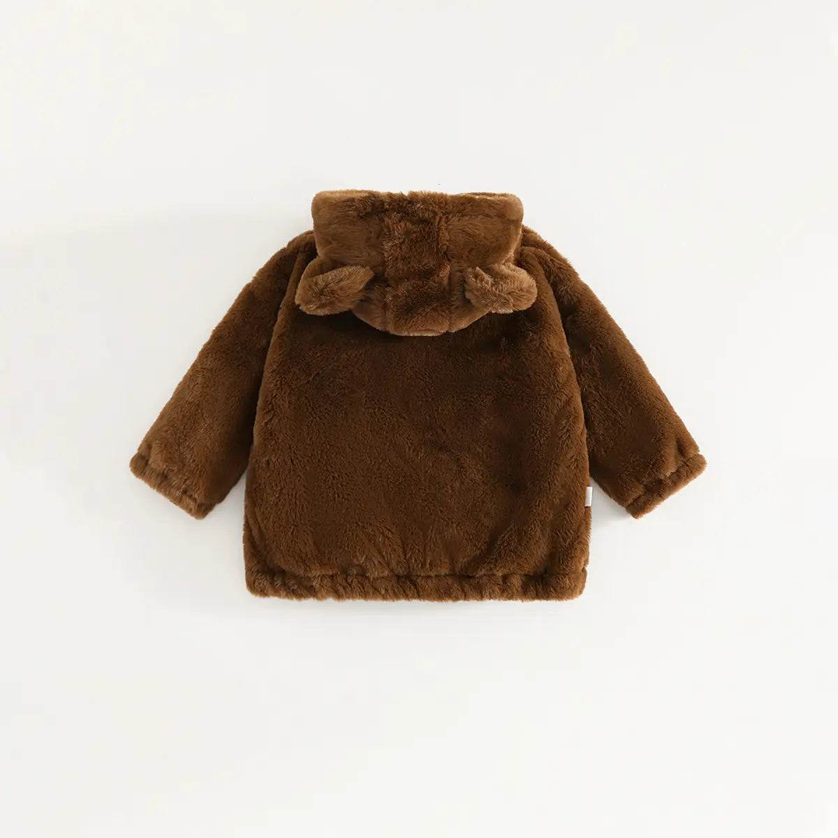 Girls Brown Polar Fleece Hooded Zipper Jacket Coats & Jackets