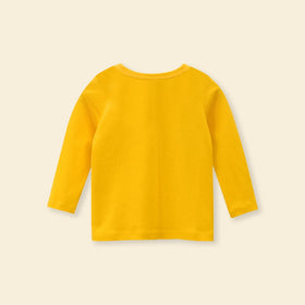 Girls Neck Bow Tie Print Long Sleeves T-Shirt Tshirts   
