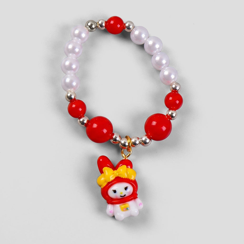 Pack Of 4 Girls Multicolour Bunny And Bear Motif Beaded Bracelet Sets Bracelet