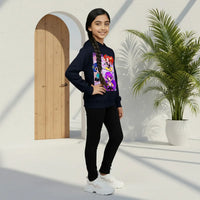 Girls Navy Blue K-Pop Gorgeous-Girl Graphics Hoodie Sweatshirts & Hoodies