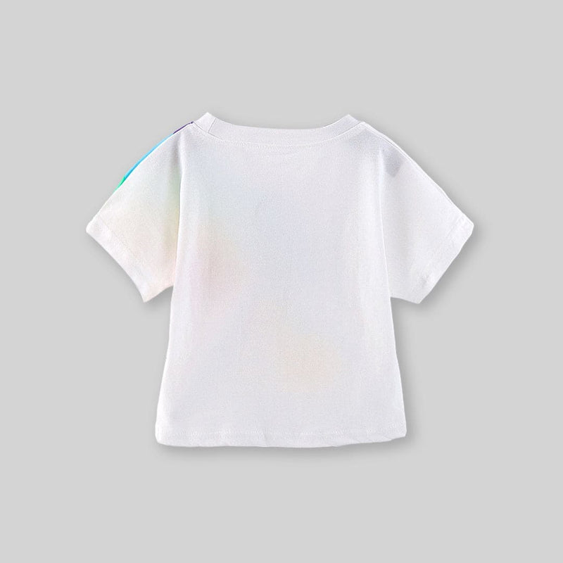 Boys Yellow Rainbow Print T-Shirt With Dungaree Set Sets   