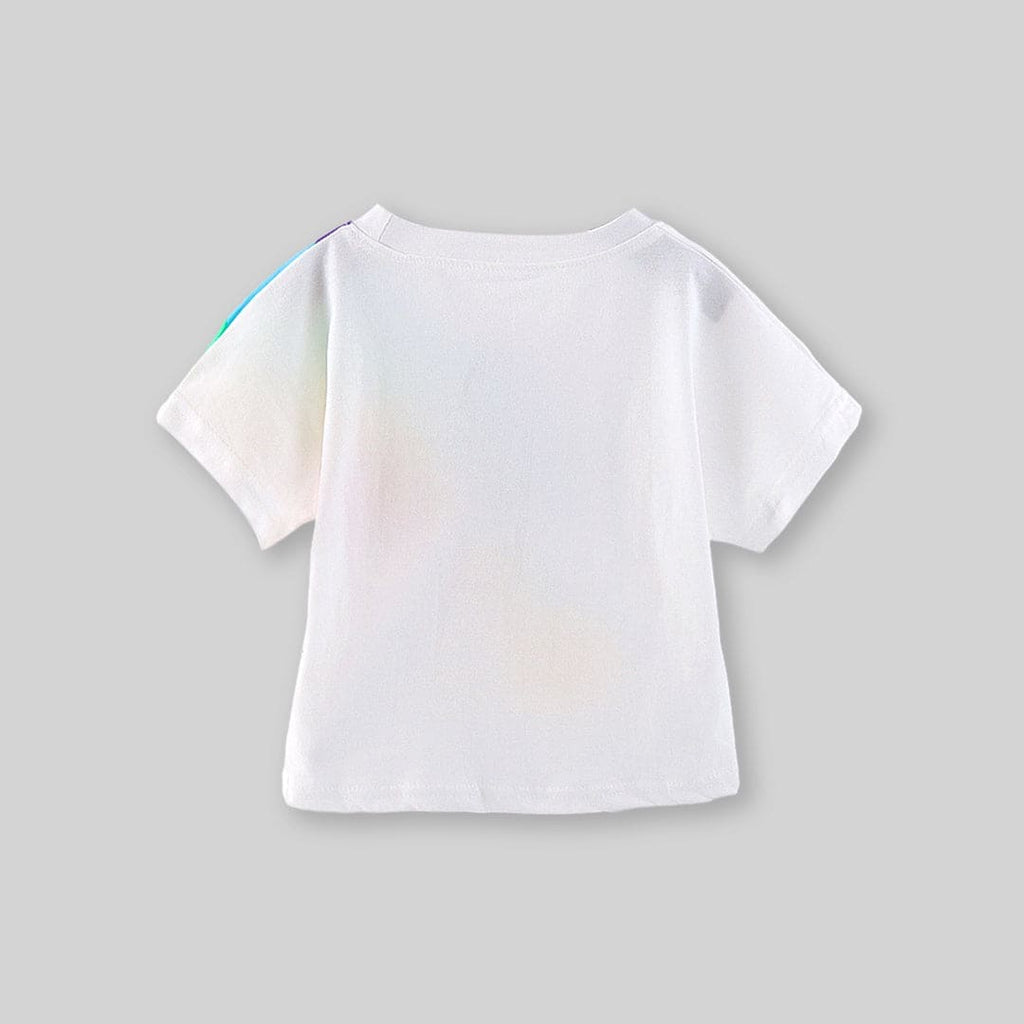 Boys Blue Rainbow Print T-Shirt With Dungaree Set Sets   