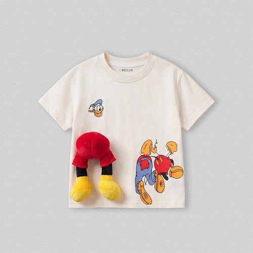 Boys Cream Donald Duck Print Short Sleeve T-Shirt Tshirts Cream 1-2 Y