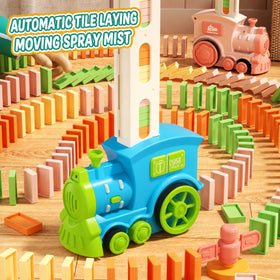 Blue Automatic Domino Train Building Toy Trending Accessories