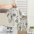 Boys Off White Graphic Printed Shirt With T-Shirt And Shorts Set 3 pc. Sets Off White 1-2 Y