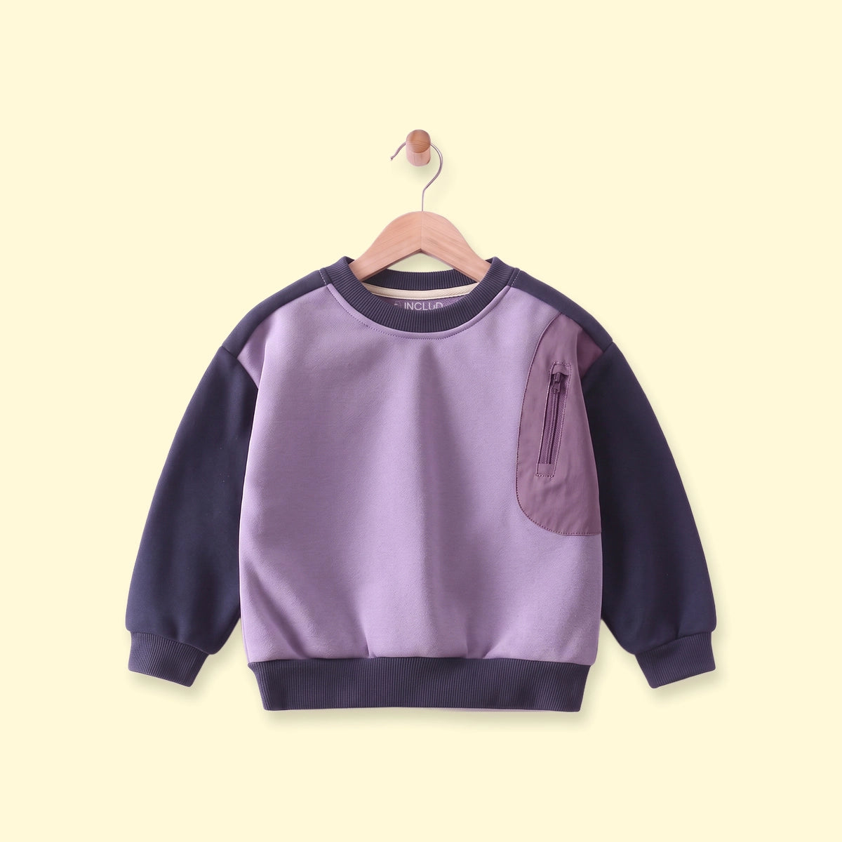 Boys Purple Colourblocked Long Sleeve Sweatshirt Sweatshirts & Hoodies Purple 1-2 Y