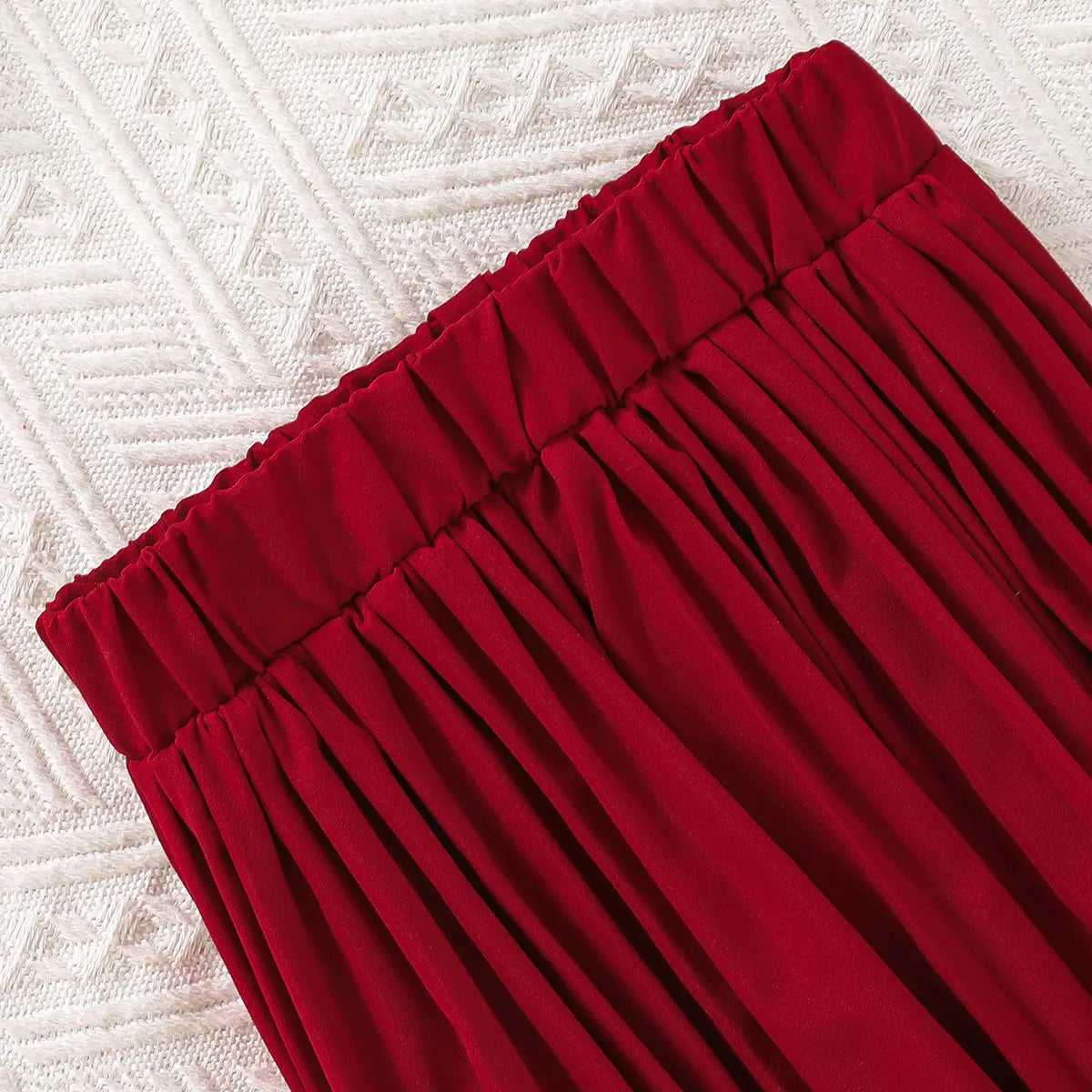 Girls Maroon Sleeveless Blazer Top With Pleated Flared Pant Co-ord Sets Sets