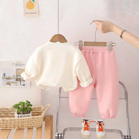 Girls Off White Floral Sweatshirt With Joggers Set Sets
