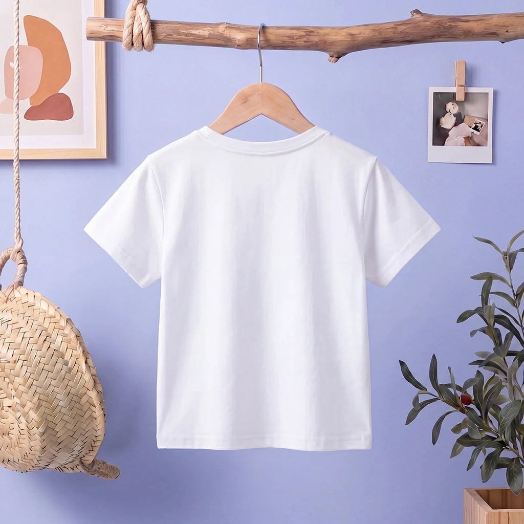 Girls White Short Sleeve Happy Weekend Typography Print T-Shirt Tshirts
