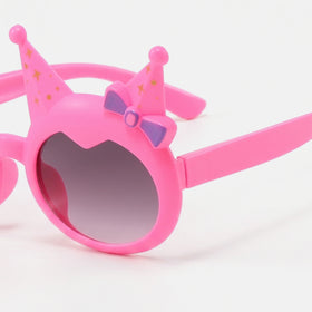 Girls Pink Crown Motif Classic Sunglasses Sunglasses