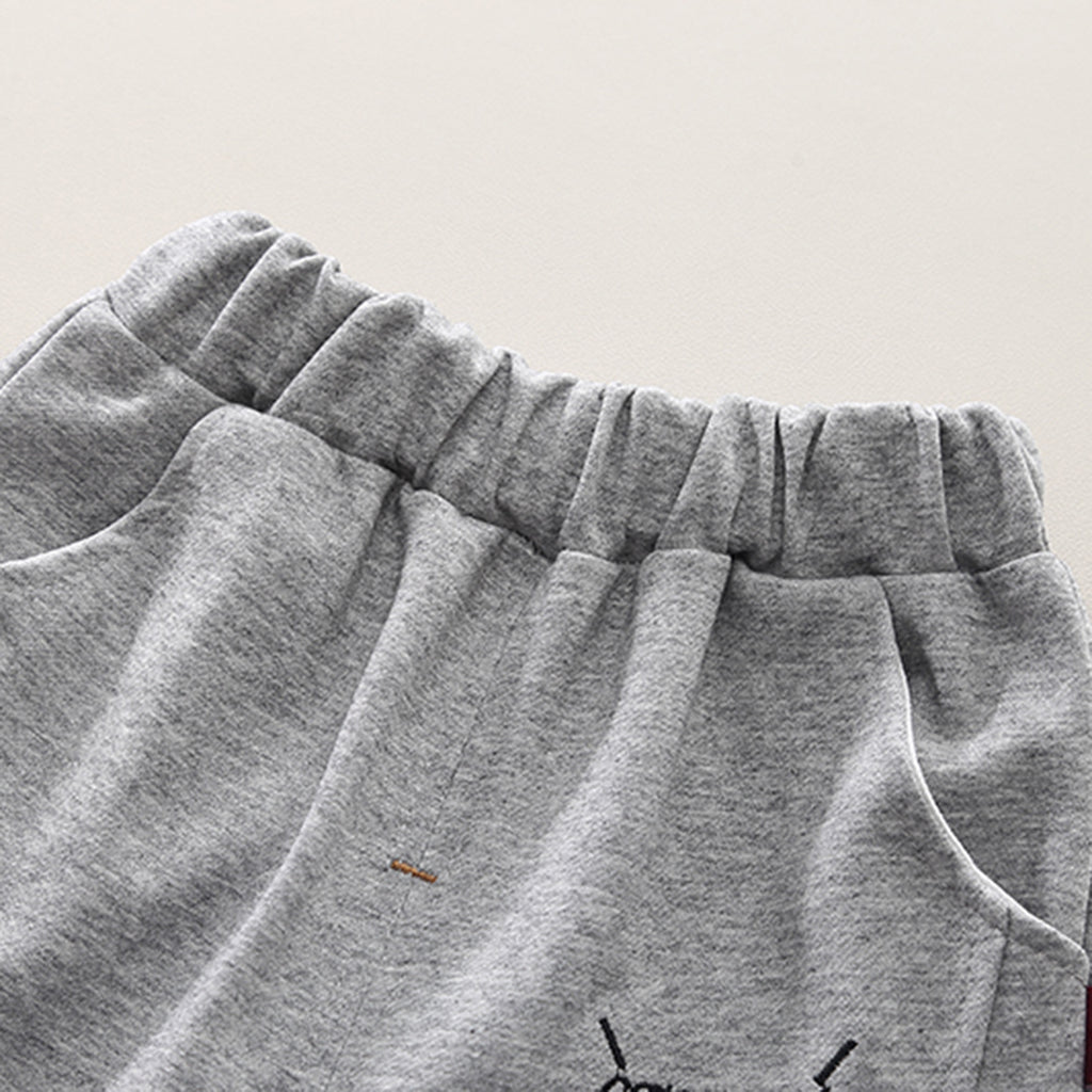 Boys Blue Abstract Printed Shacket With T-Shirt & Joggers Set Sets