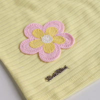 Girls Yellow Floral Applique T-Shirt With Denim Shorts Sets 2 pc. Sets