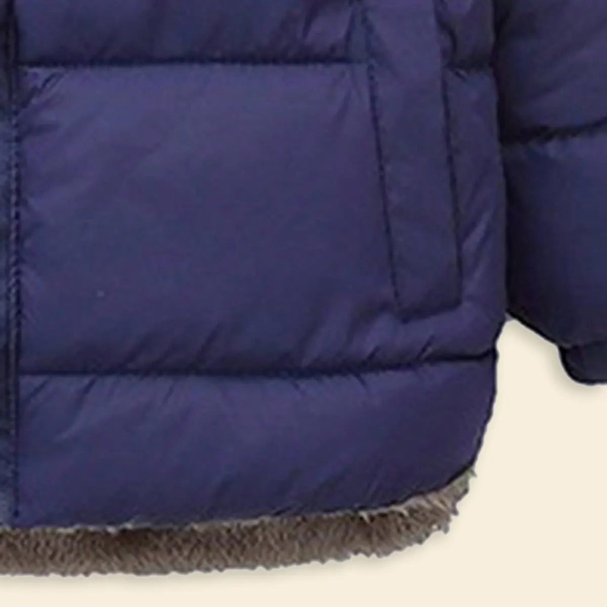 Boys Navy Blue Zip-up Puffer Jacket With Bear Ear On Hood Coats & Jackets