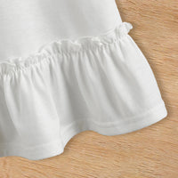 Girls White Sleeveless Round Neck A-Line Dress Casual Dresses