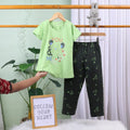 Girls Green Graphic Printed Short Sleeve T-shirts With Elasticated Legging Sets Sets Green 2-3 Y