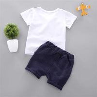 Boys Short Sleeve T-Shirt With Corduroy Shorts Set Sets   