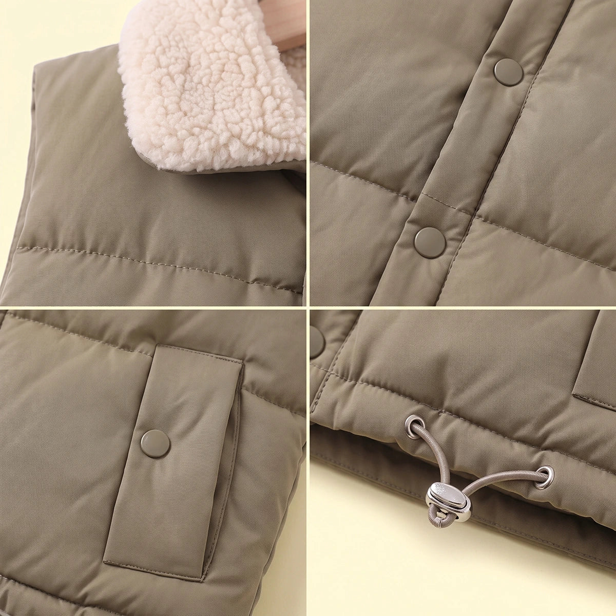 Boys Olive Green Sleeveless Puffer Jacket Coats & Jackets
