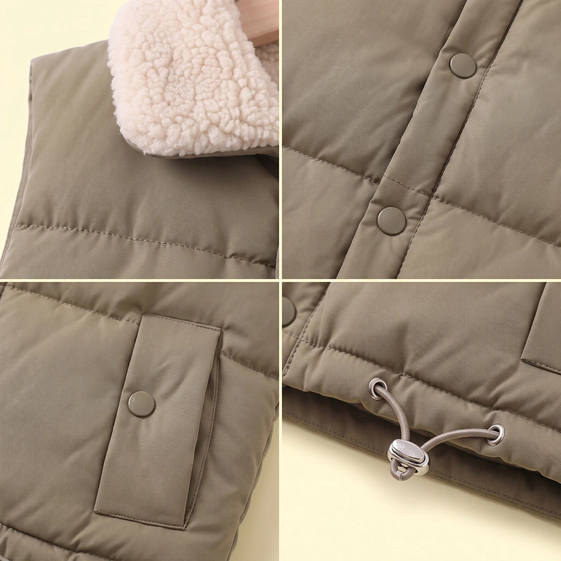 Boys Olive Green Sleeveless Puffer Jacket Coats & Jackets