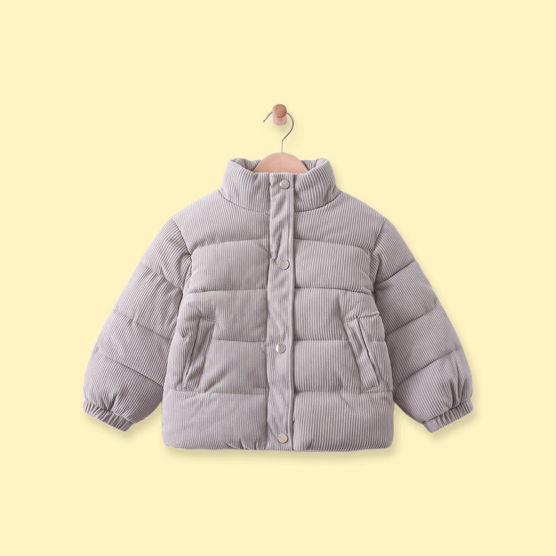 Boys Grey Textured Long Sleeve Jacket Coats & Jackets Grey 1-2 Y