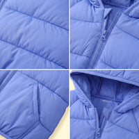 Boys Blue Hooded Quilted Puffer Jacket Coats & Jackets