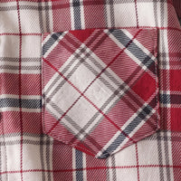 Boys Red Checked Long Sleeve Hooded Shirt Shirts