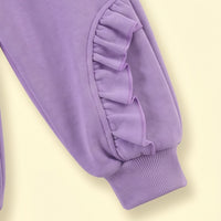 Girls Purple Peter Pan Collar Sweatshirt & Joggers Sets Sets