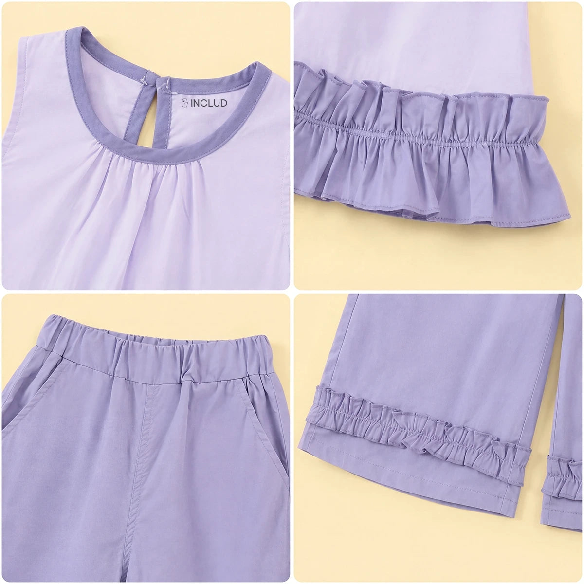 Girls Light Blue Sleeveless Top With Pants Sets 2 pc. Sets