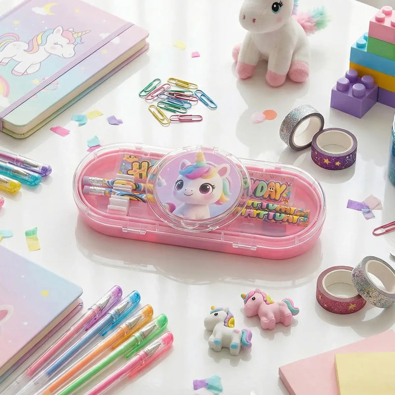 Cute Bunny Cartoon Pencil Pouch Set for Kids Hard Case Stationery Organize Trending Accessories