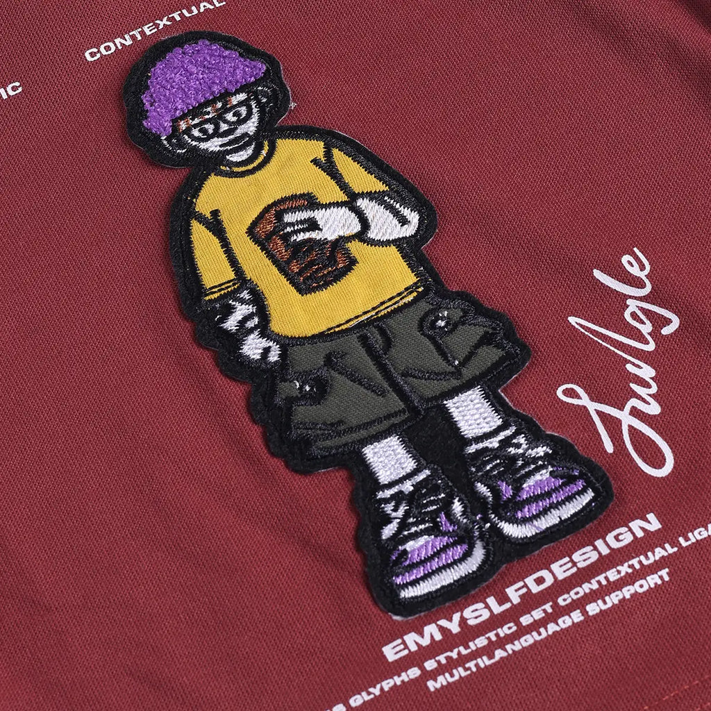 Boys Maroon Graphics Short Sleeves T-Shirt With Cargo Shorts Set Sets