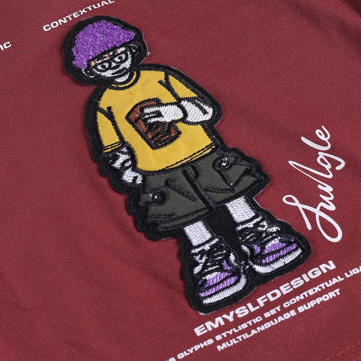 Boys Maroon Graphics Short Sleeves T-Shirt With Cargo Shorts Set Sets