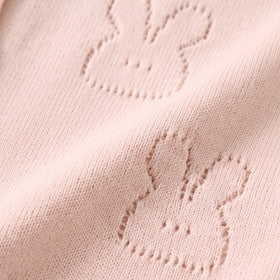 Girls Light Pink Jacquard Long Sleeve Cardigan Sweaters & Cardigans