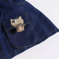 Girls Dark Blue Animal Applique Denim Short With Skirt Sets 2 pc. Sets