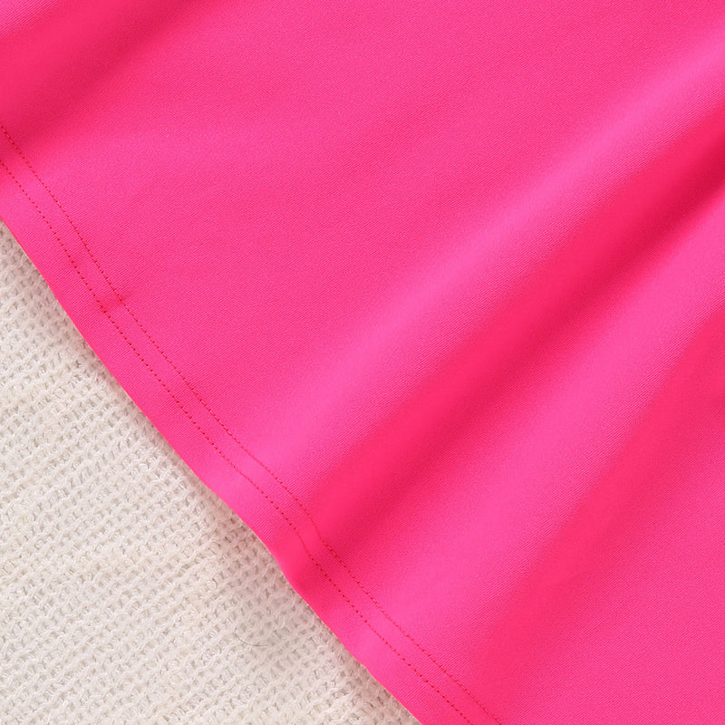 Girls Fuchsia Short Sleeves Tennis Dress Casual Dresses