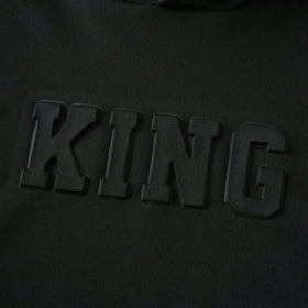 Boys Black Embossed King Printed Hooded Sweatshirt Sweatshirts & Hoodies