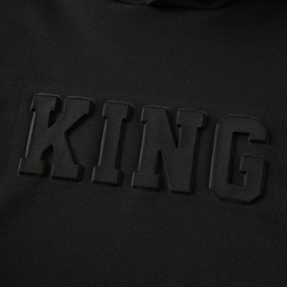 Boys Black Embossed King Printed Hooded Sweatshirt Sweatshirts & Hoodies