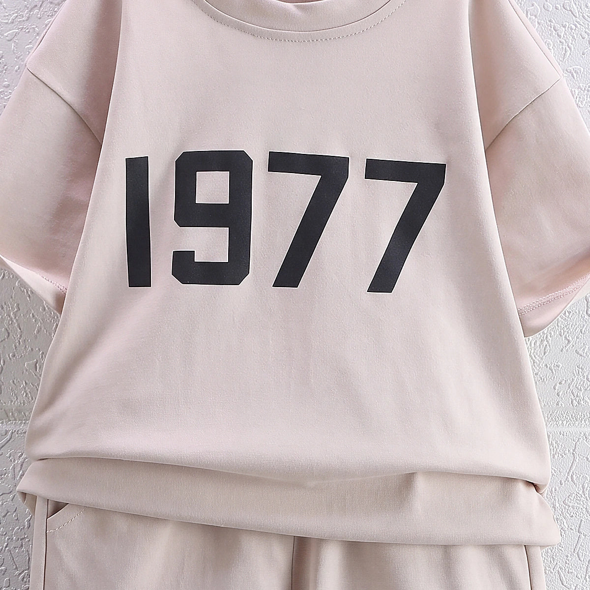 Boys Apricot Numeric Print Short Sleeve T-Shirt With Shorts Sets 2 pc. Sets