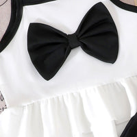 Girls White Bow Applique Peplum Top With Shorts Sets 2 pc. Sets