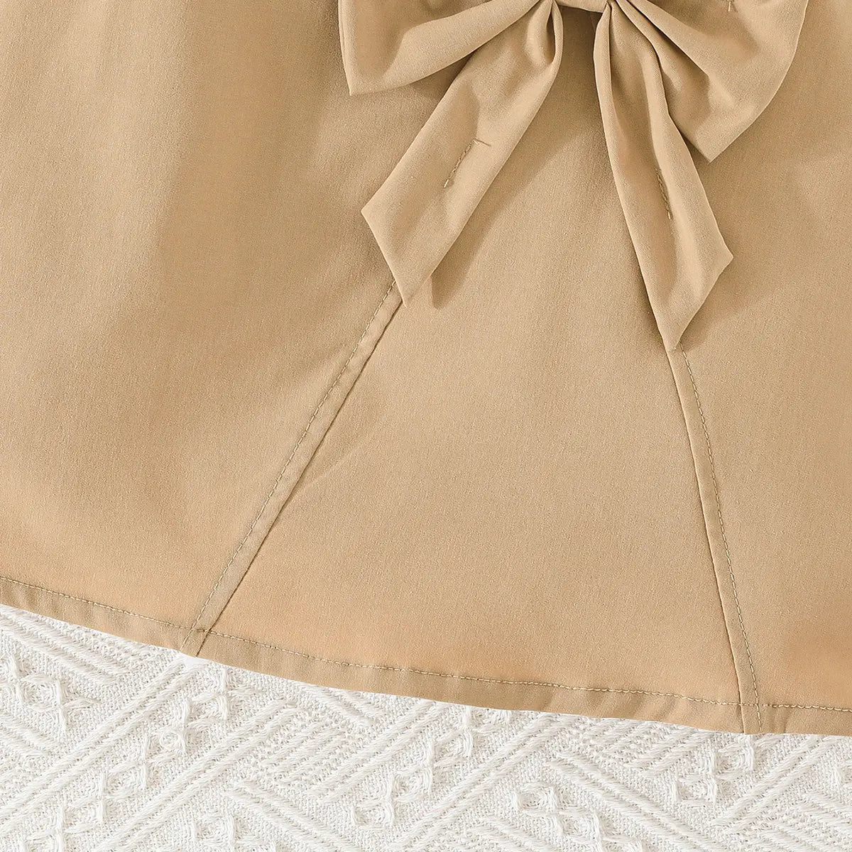 Girls Khaki Bow Applique Top With Elasticated Skirts Sets 2 pc. Sets